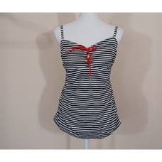 Seraphine Maternity Black & White Stripes Tankini Swimsuit Costume Women US Med
