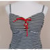 Seraphine Maternity Black & White Stripes Tankini Swimsuit Costume Women US Med