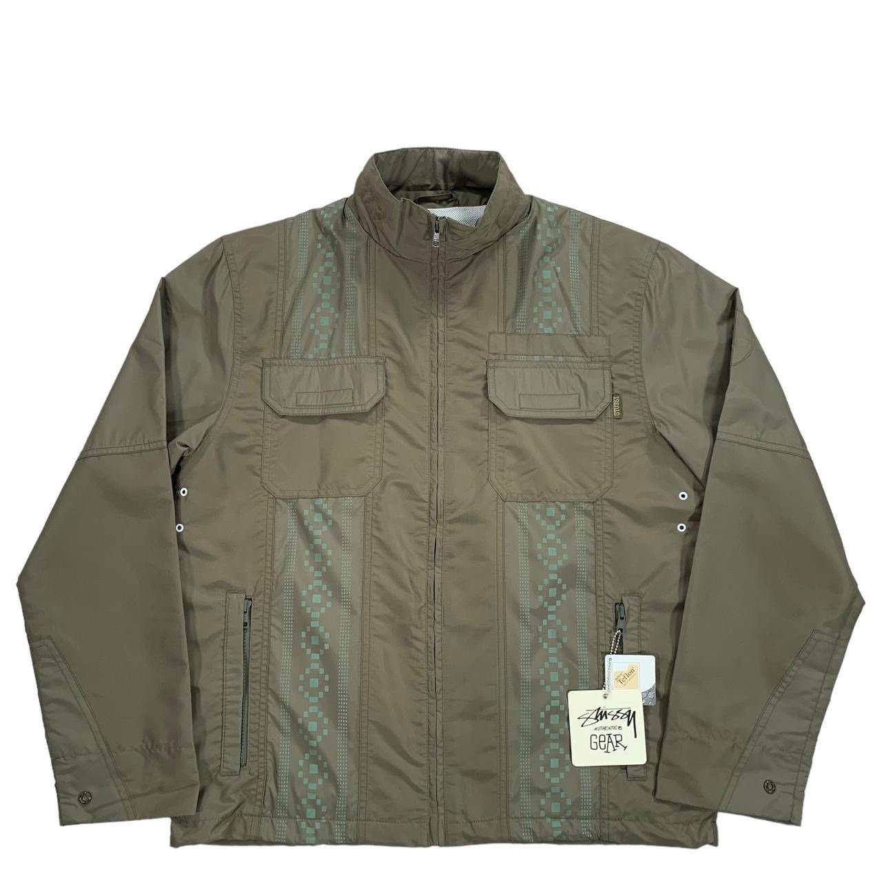 Vintage Stussy Men's Olive Green Windbreaker Jacket Size Medium