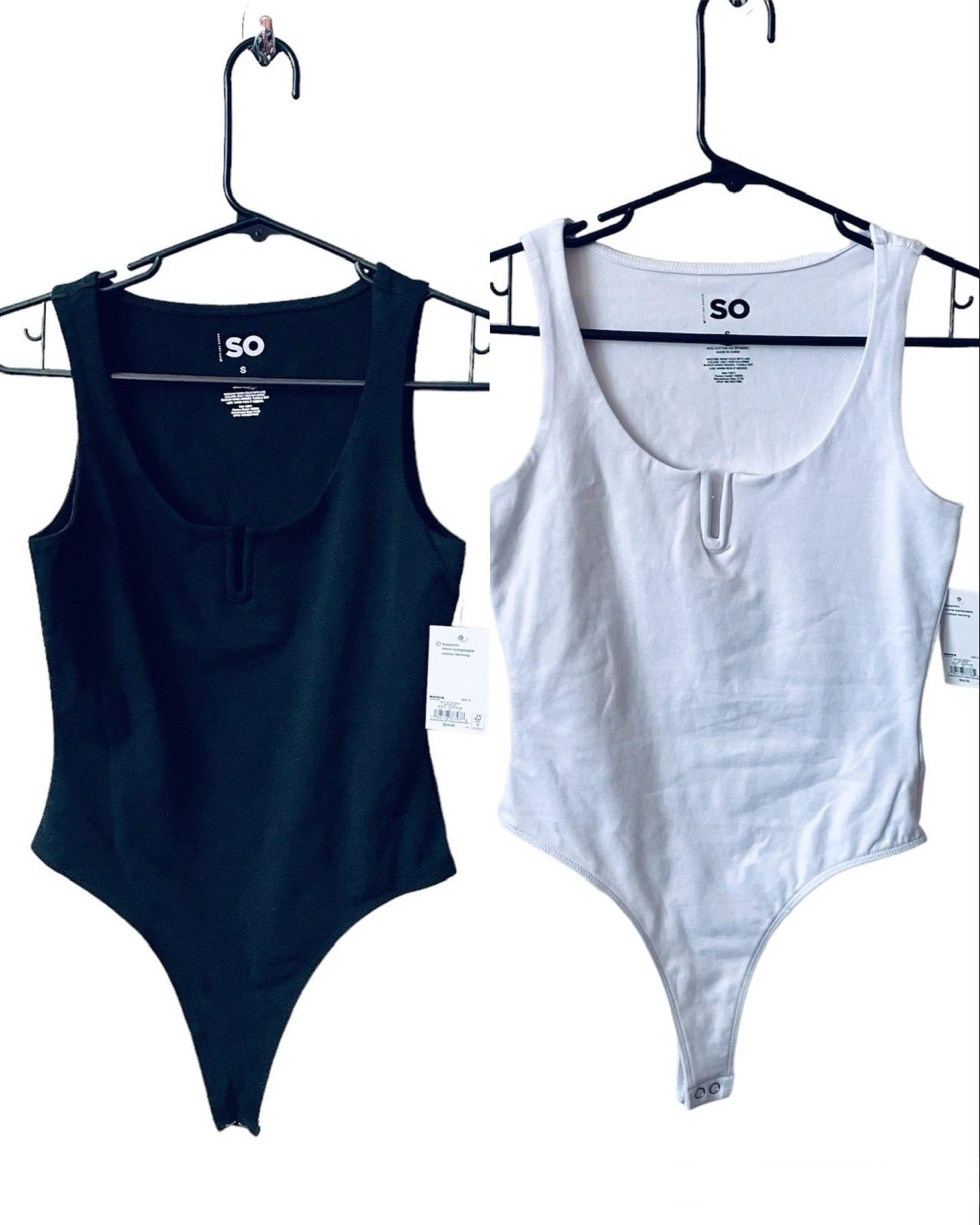 2pc Lot Black & White Sleeveless Bodysuits