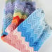 Vintage Rainbow Chevron STRIPE Afghan - Crib Throw, Lap Blanket