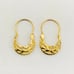 14k Yellow Gold Diamond Cut Carved Nugget Textured Oval Hook Hoop Earrings