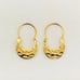 14k Yellow Gold Diamond Cut Carved Nugget Textured Oval Hook Hoop Earrings