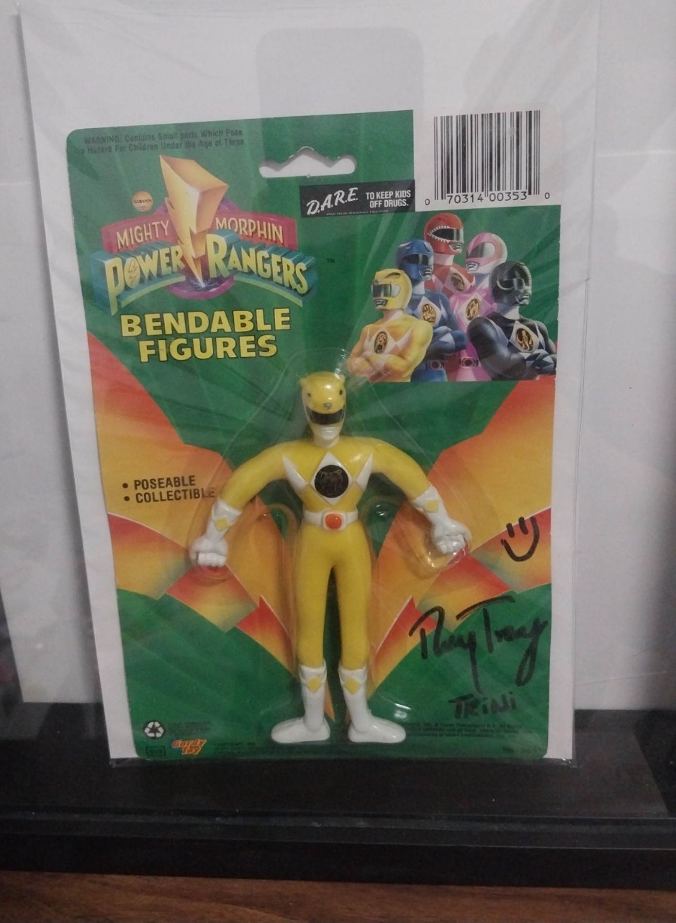 1993 MMPR Bendable Collectable Yellow Ranger Figure w/ Thuy Trang Autograph RARE