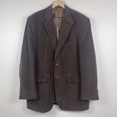 Vtg Ralph Lauren Mens Corduroy Jacket Blazer 42L Brown Elbow Patches Equestrian
