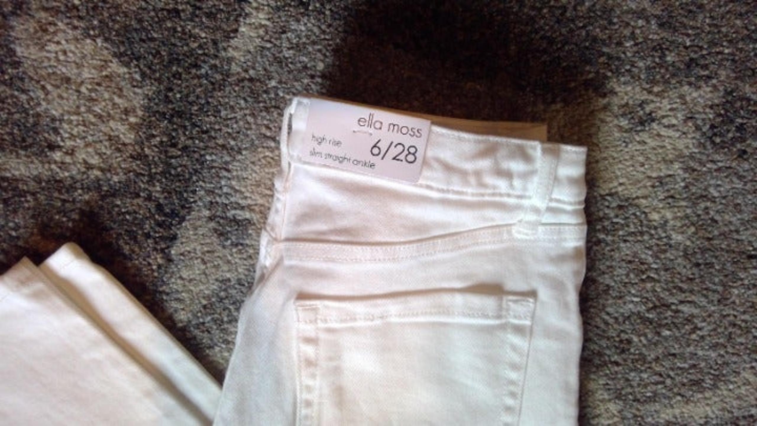 NWT Ella Moss White High Waist Jeans