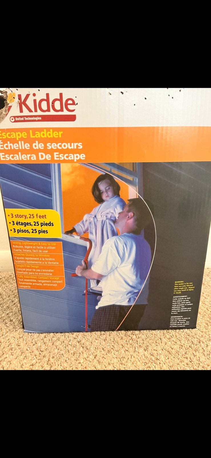Emergency folding escape ladder