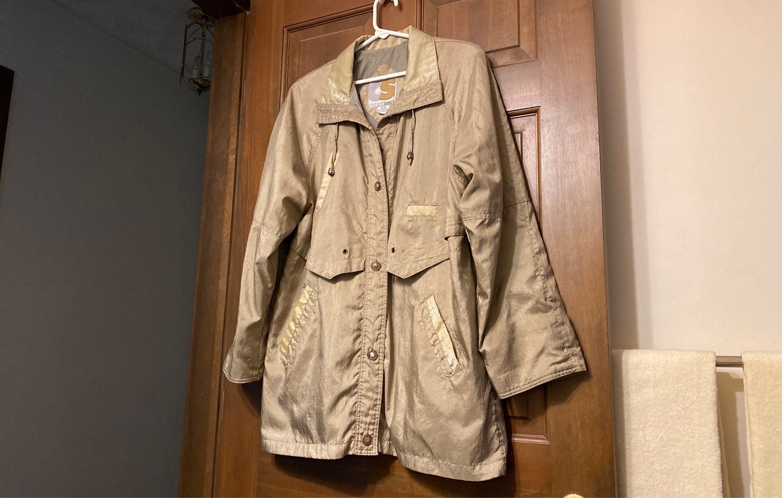 Vintage retro metallic taupe jacket