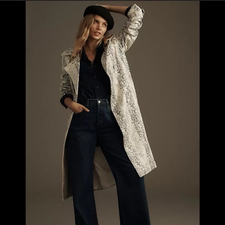 NWT Anthropologie Snakeprint Trench