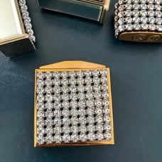 Vintage Schildkraut Rhinestone Compact with Pouch