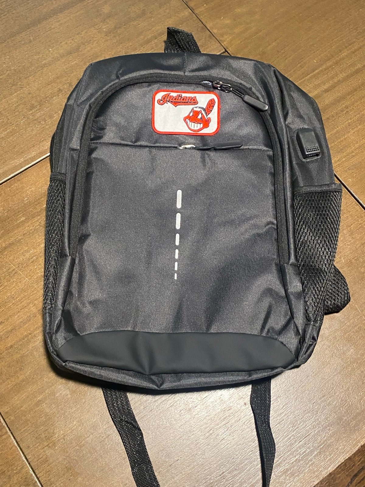 Cleveland Indians Black Backpack with phone charger