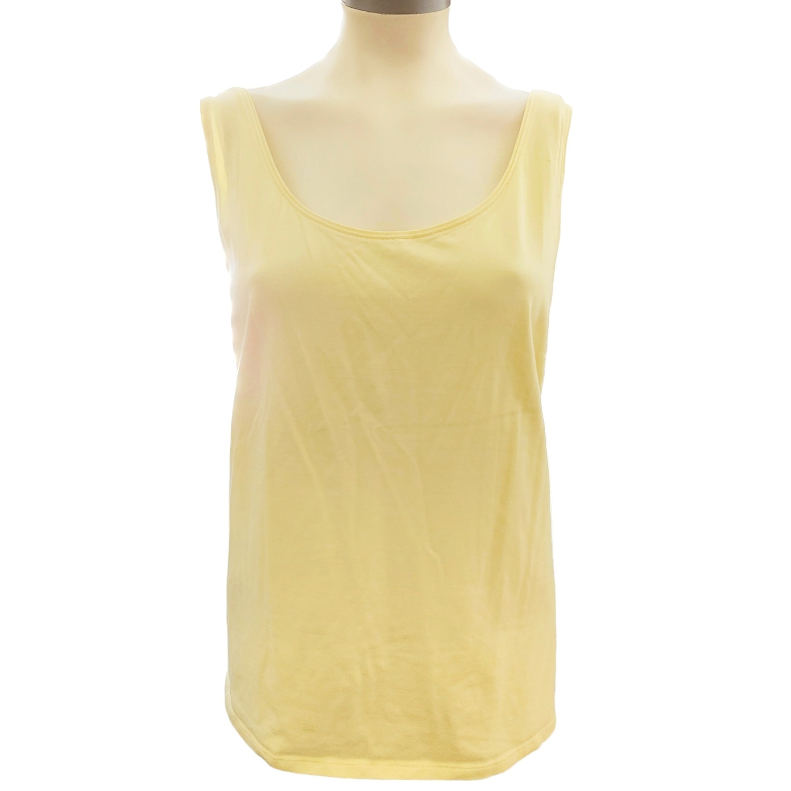 EILEEN FISHER Woman System yellow organic cotton scoop neck tank top Size 1X