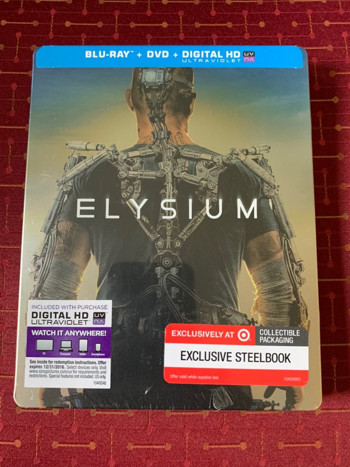 ELYSIUM BLU-RAY DVD STEELBOOK SET DAMON