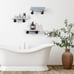3PCS Industrial Rustic Wood Floating Wall Hanging Shelves Pipe Brackets Shelf