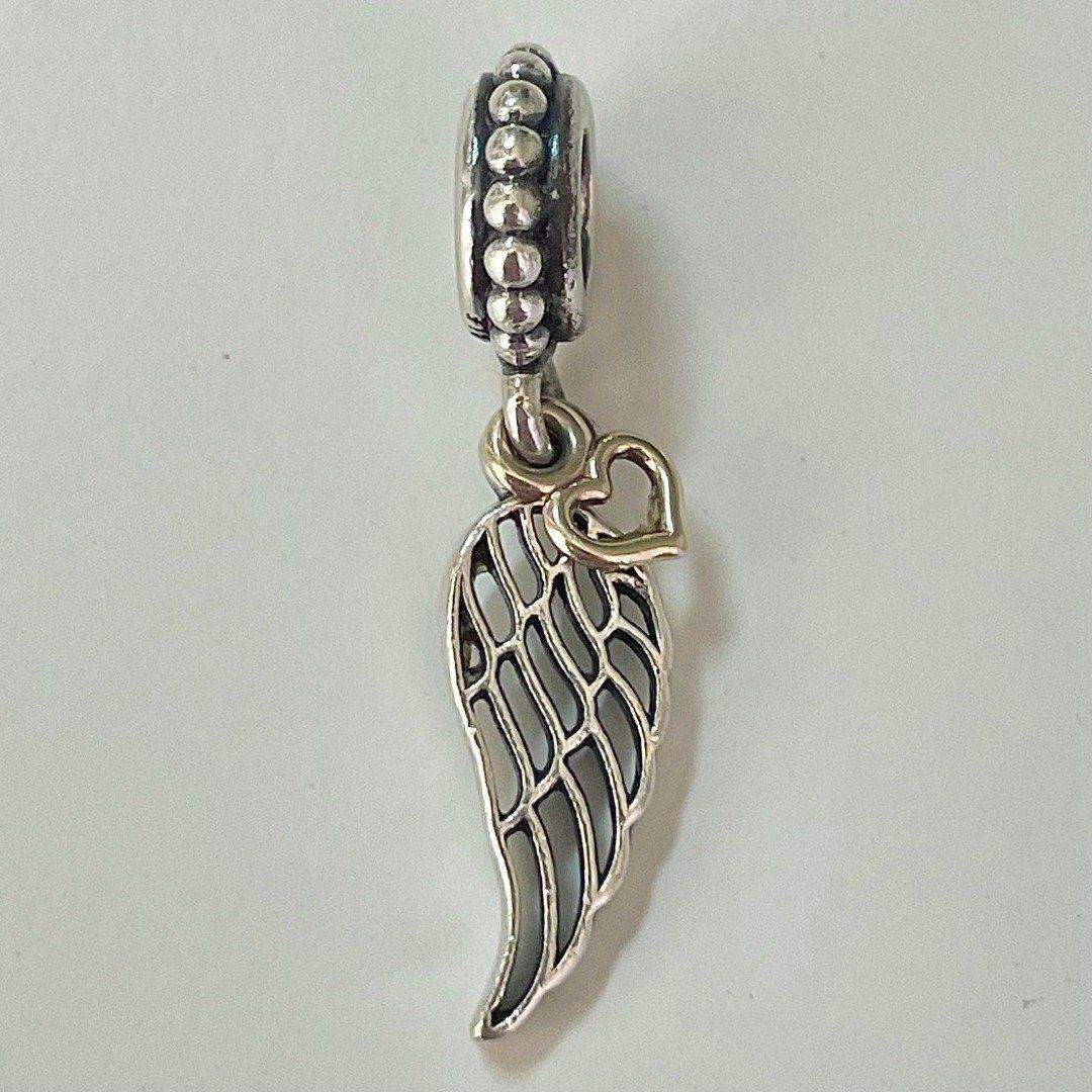 Pandora Love & Guidance Angel Wing Dual Tone Dangle Charm