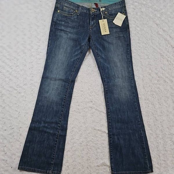 Guess Jeans Y2K Womens Size 30 Stretch Foxy Flare Jeans Multicolor pockets NWT