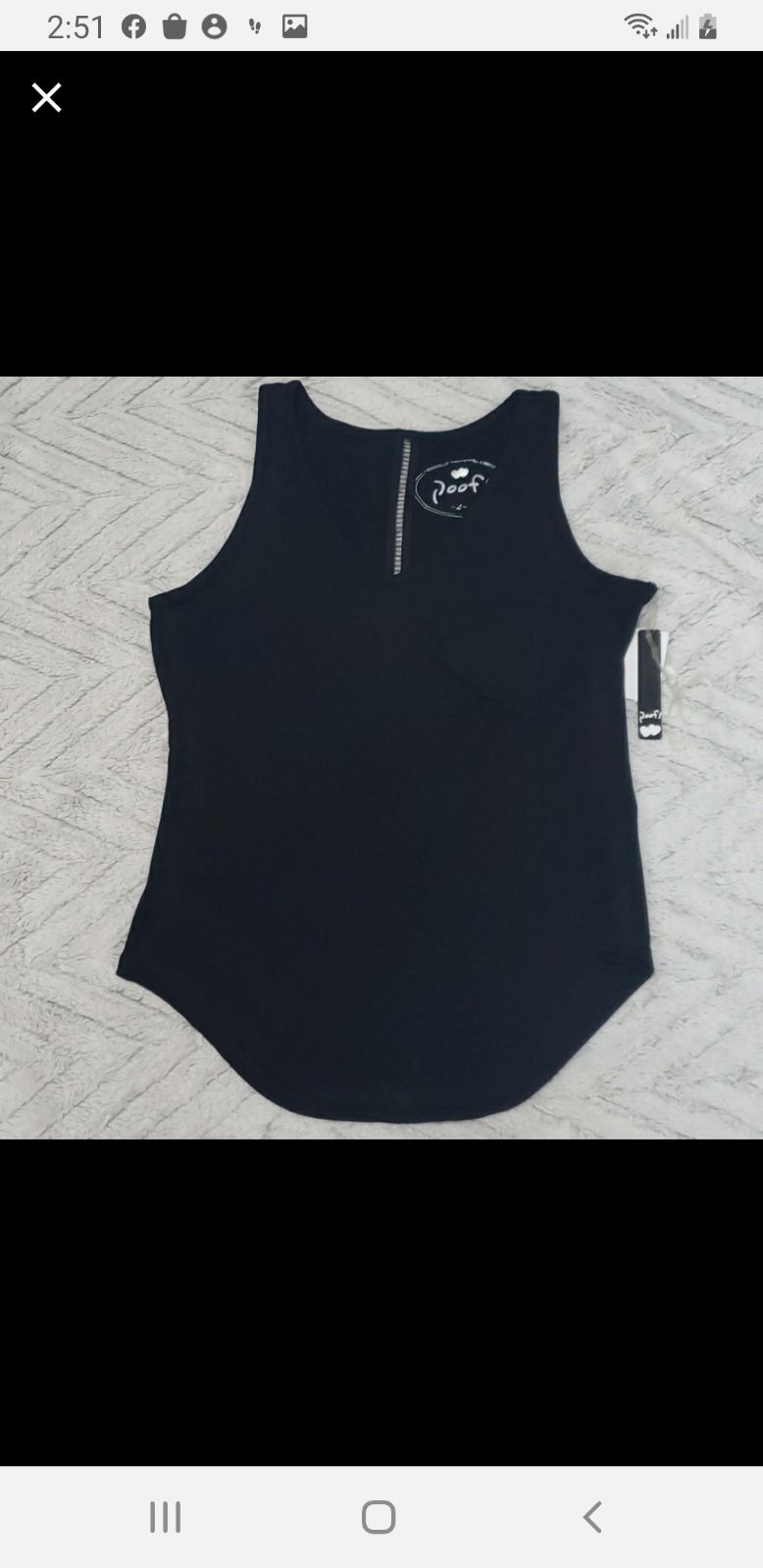 Poof NWT Black dressy tank top L