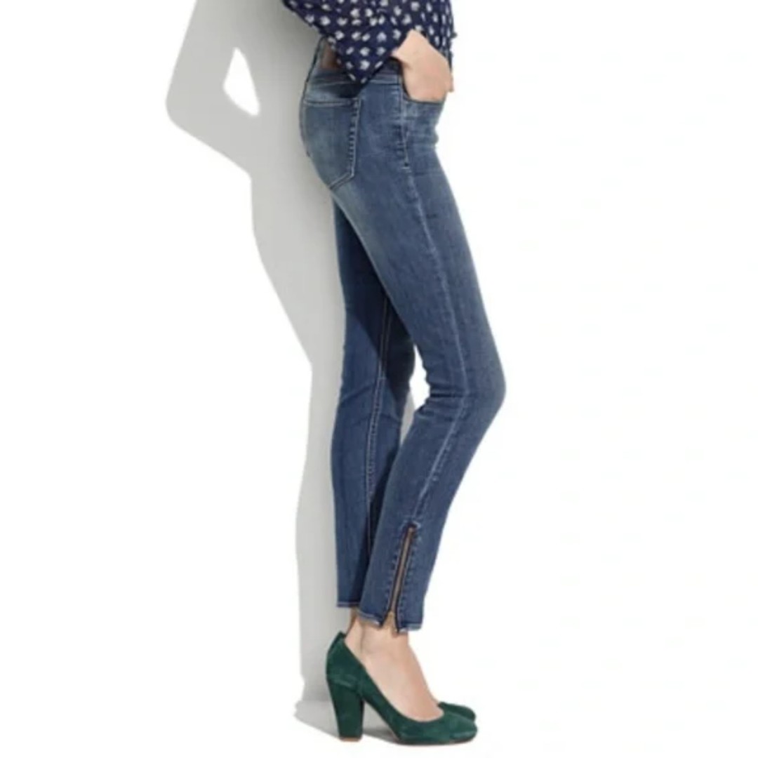 Madewell Skinny Jeans With Zipper At Hem size 26