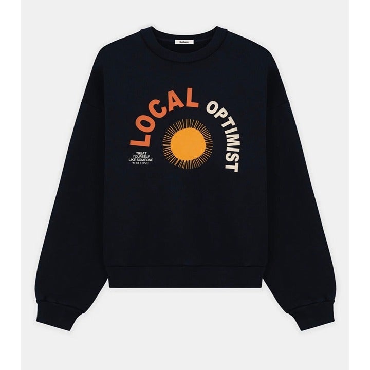 NEW MADHAPPY LOCAL OPTIMIST NAVY SWEATSHIRT SZ SMALL S