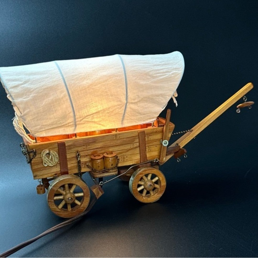 Antique 1960 Wagon table lamp handmade