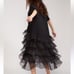Cynthia Rowley Black Ruffle Oversized Midi Dress(Size Large)