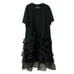 Cynthia Rowley Black Ruffle Oversized Midi Dress(Size Large)