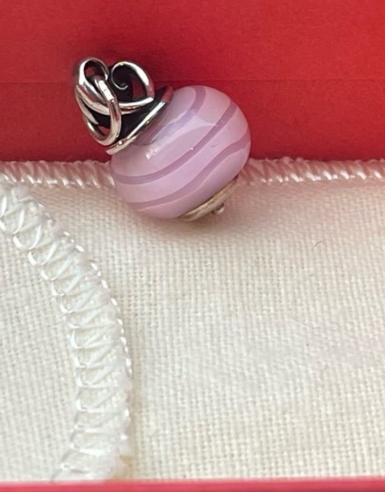 James Avery Mother’s love lavender art glass finial charm