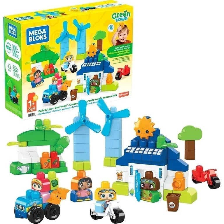 MEGA BLOKS Fisher-Price Toddler Building Blocks Green Town