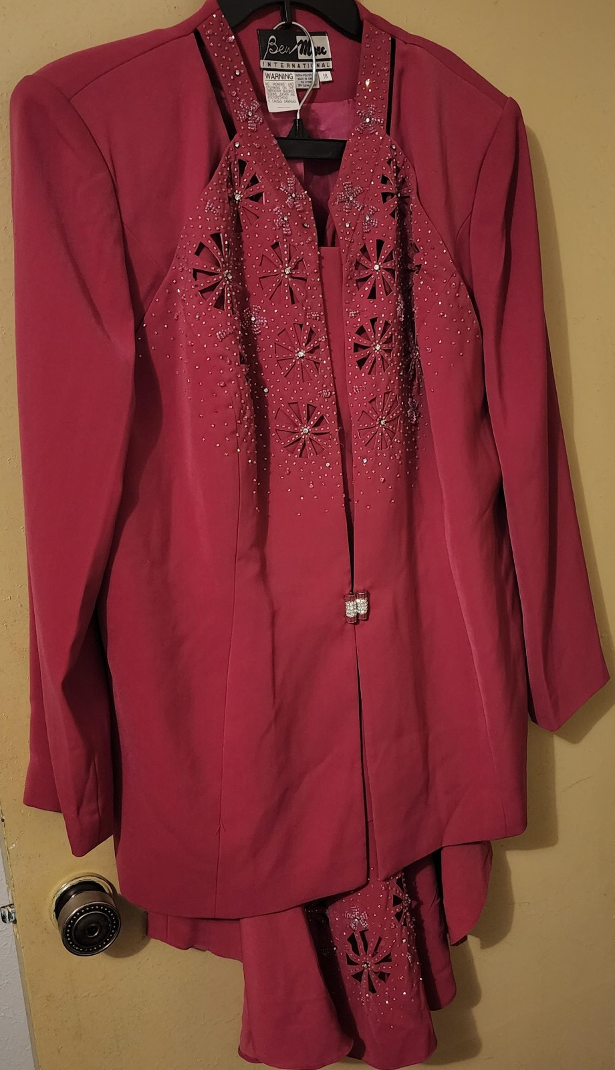 2pc Women's Pink Skirt Suit Plus Size