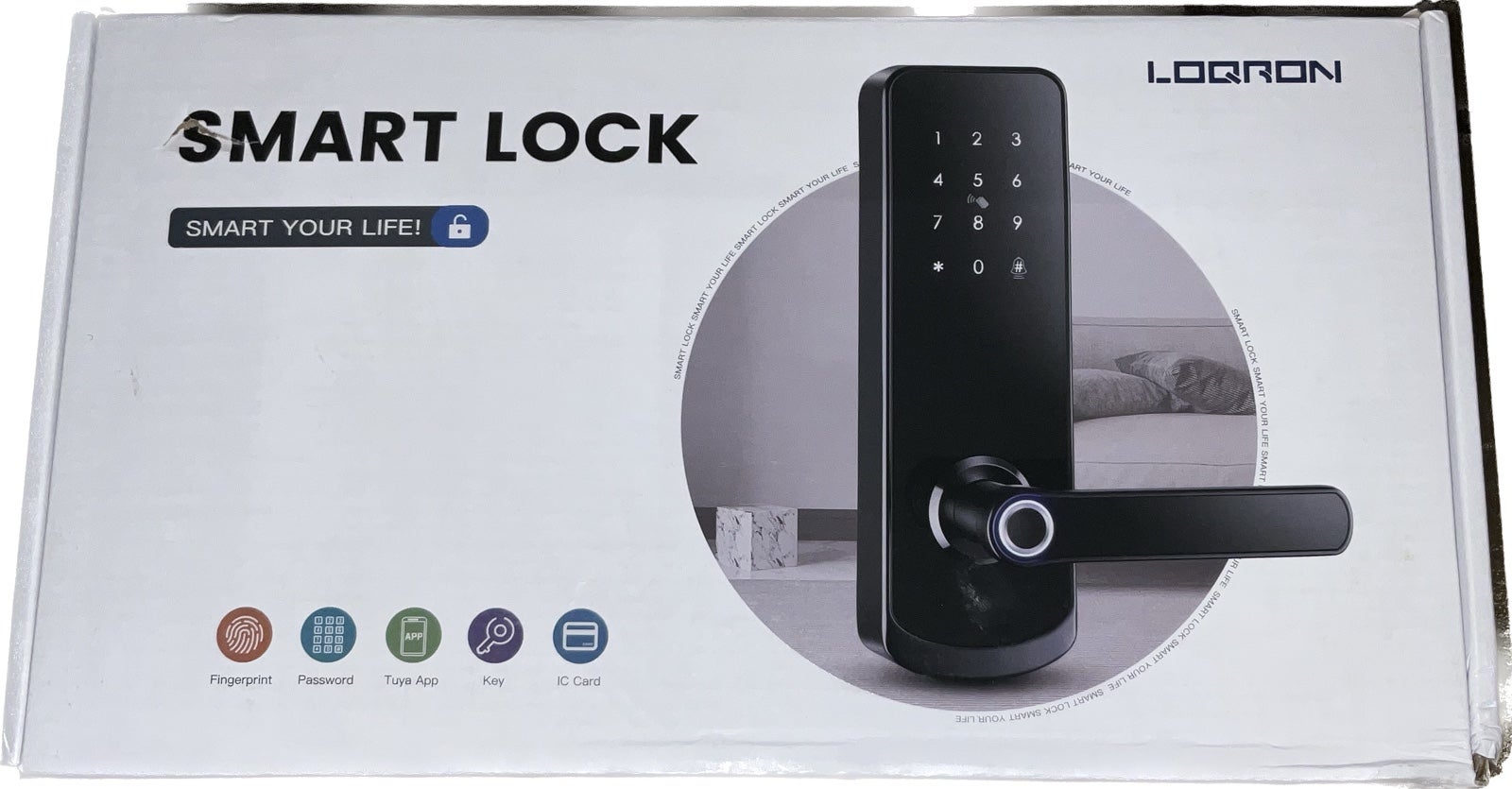 LOQRON Fingerprint Smart Door Lock L25 Reversible Handle Deadbolt Black
