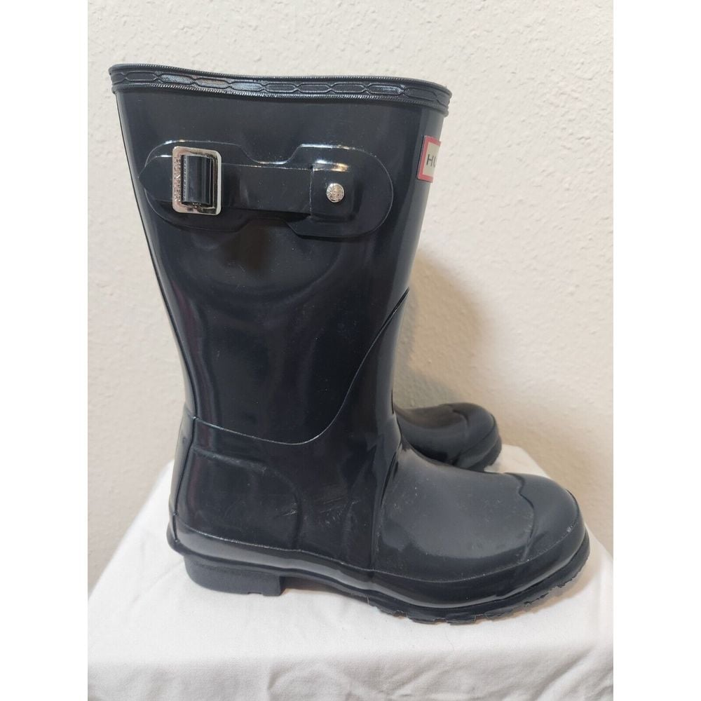 Hunter Original Short Gloss Dark Slate Gray Waterproof Rain Boot Women's Size 6