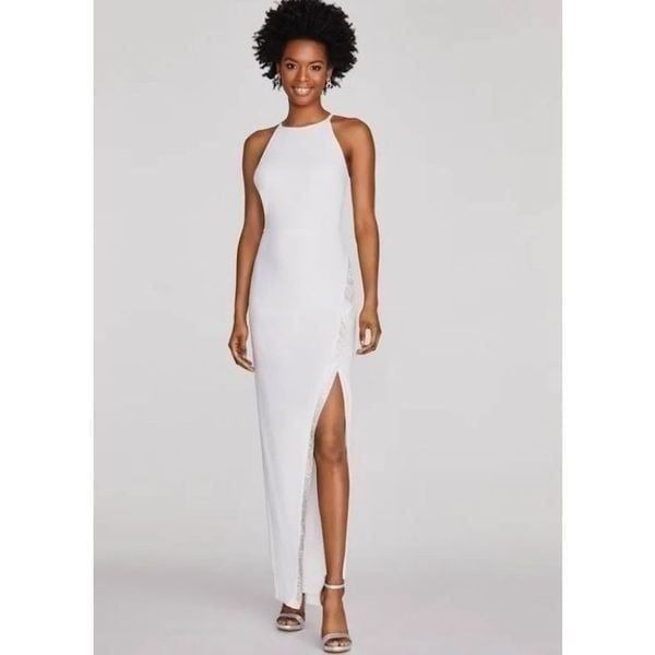 BCX Dress nwt maxi halter, split leg front size small