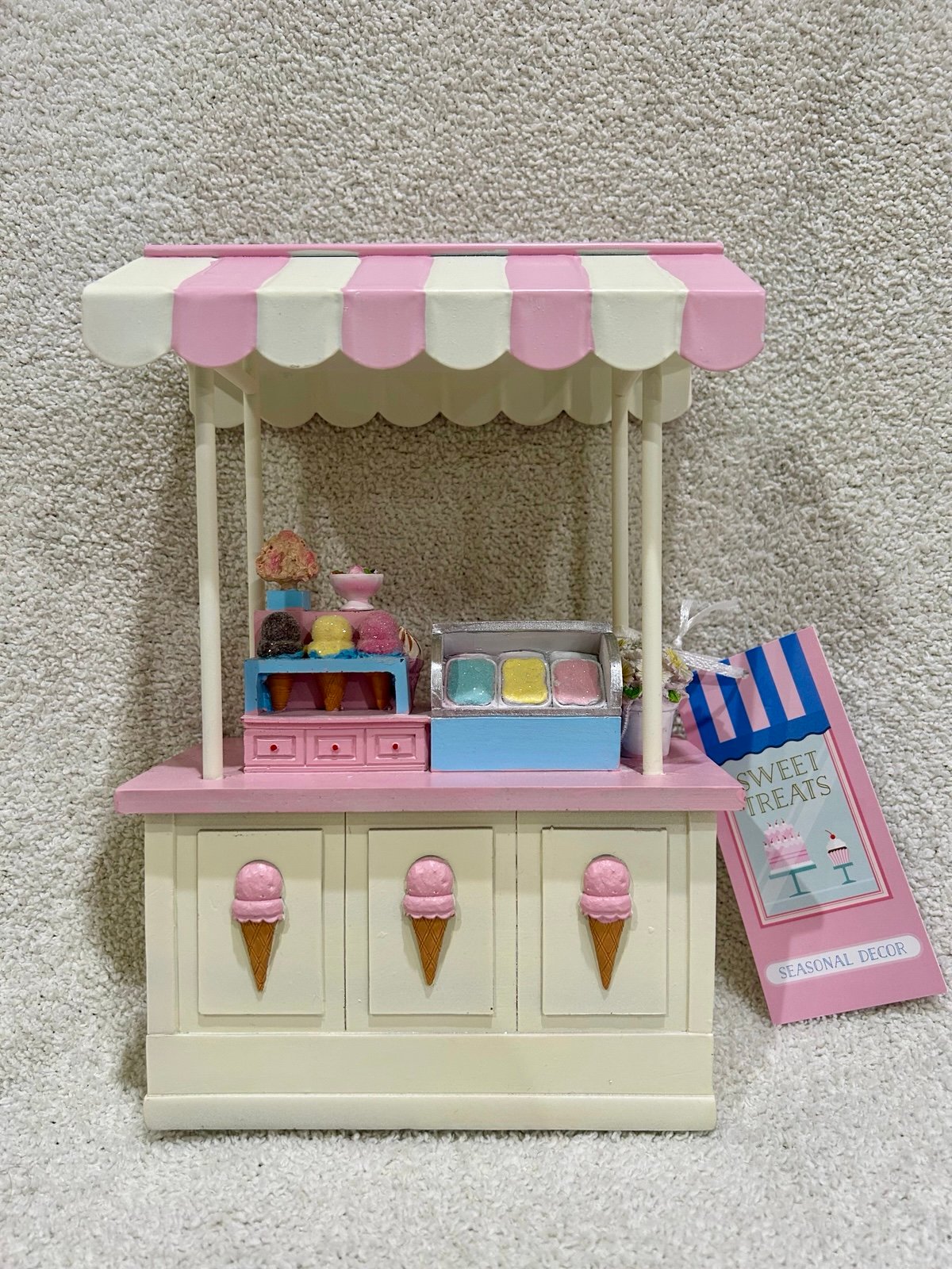New with Tags Hand Painted Sweet Treats Ice Cream Counter Party Decor