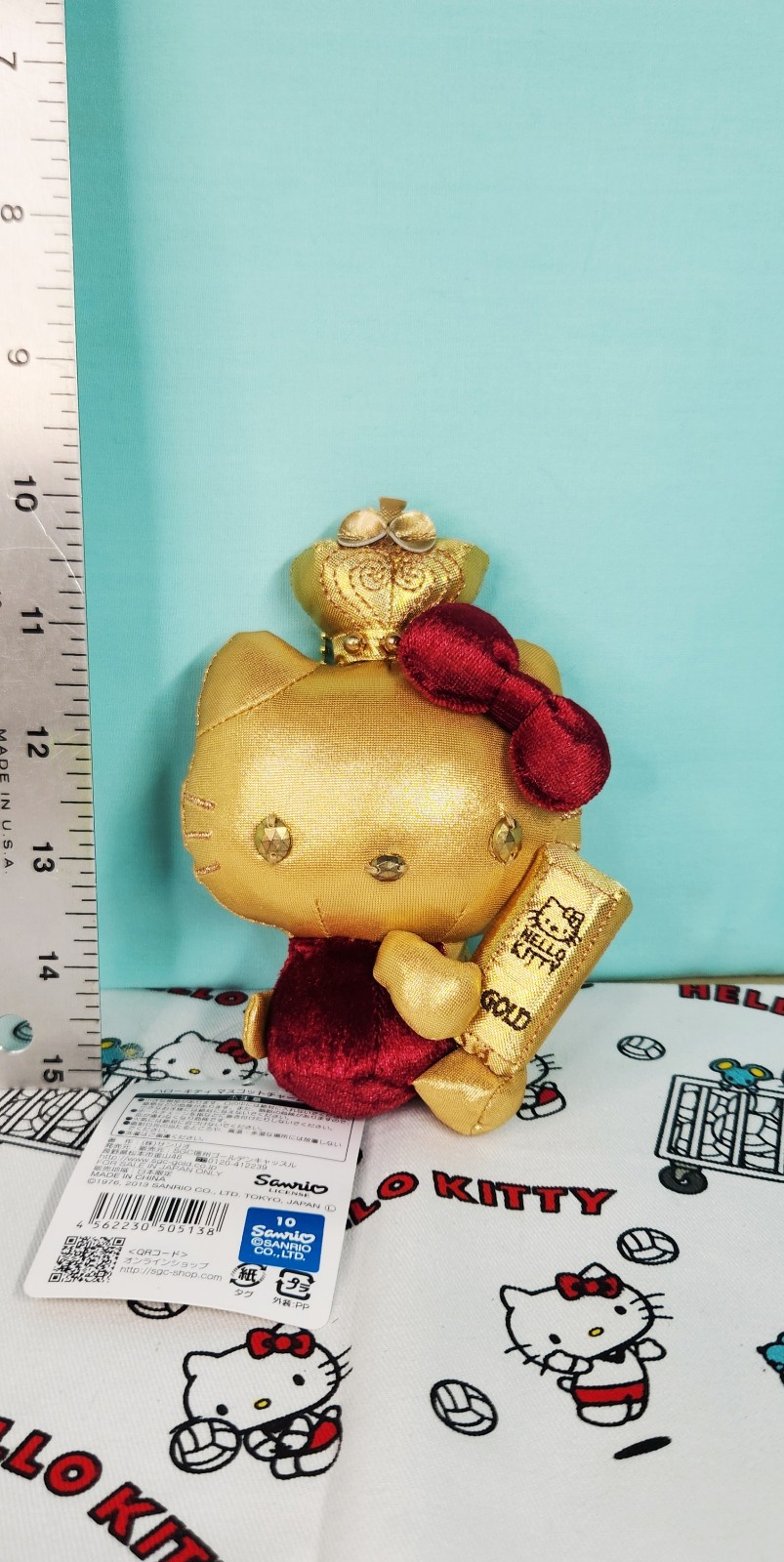 Sanrio Golden hellokitty Plush Keychain 4