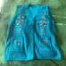 teal blue grandma sleeveless vest