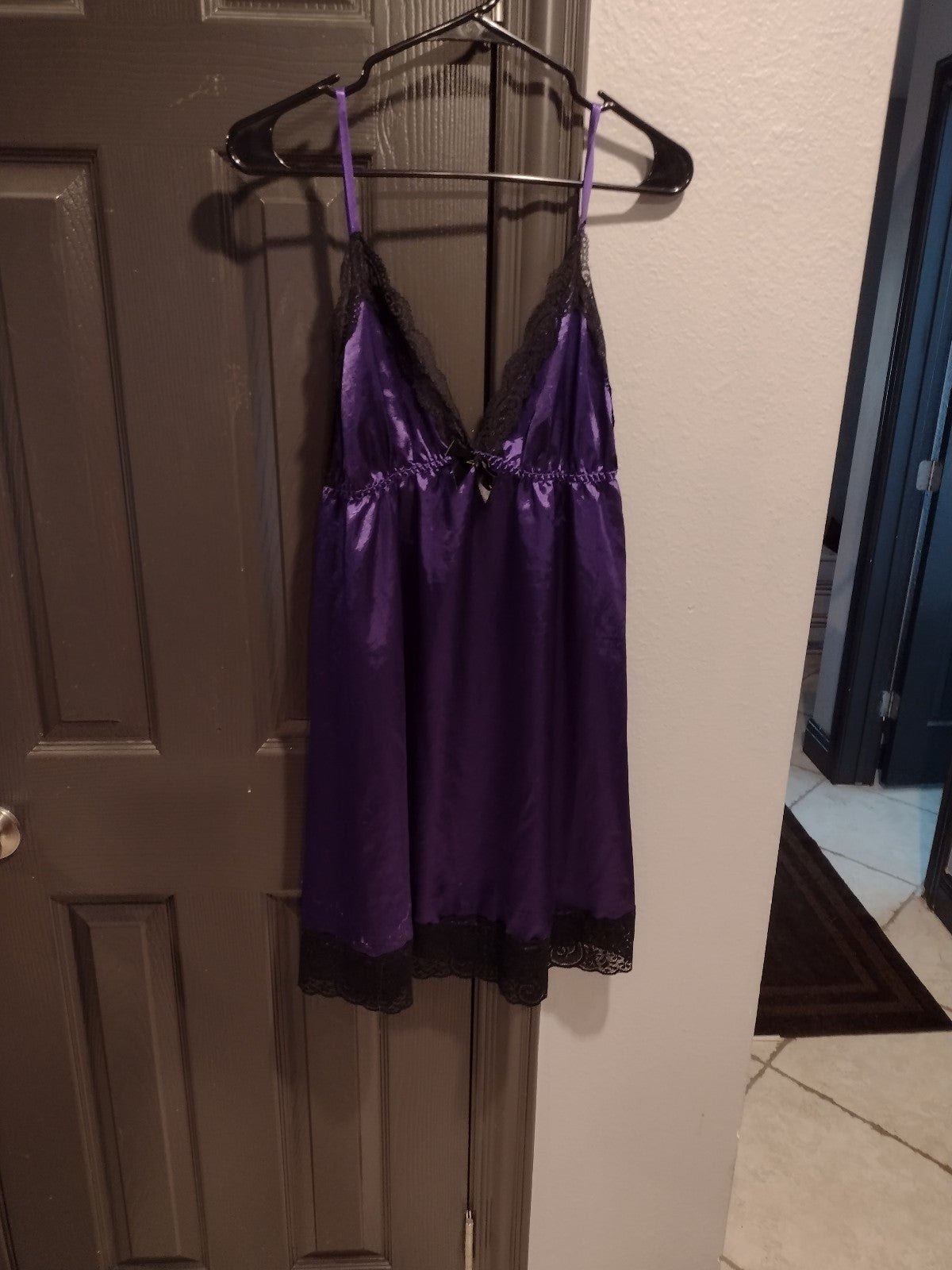 Deep Purple and Black Lace Nighty