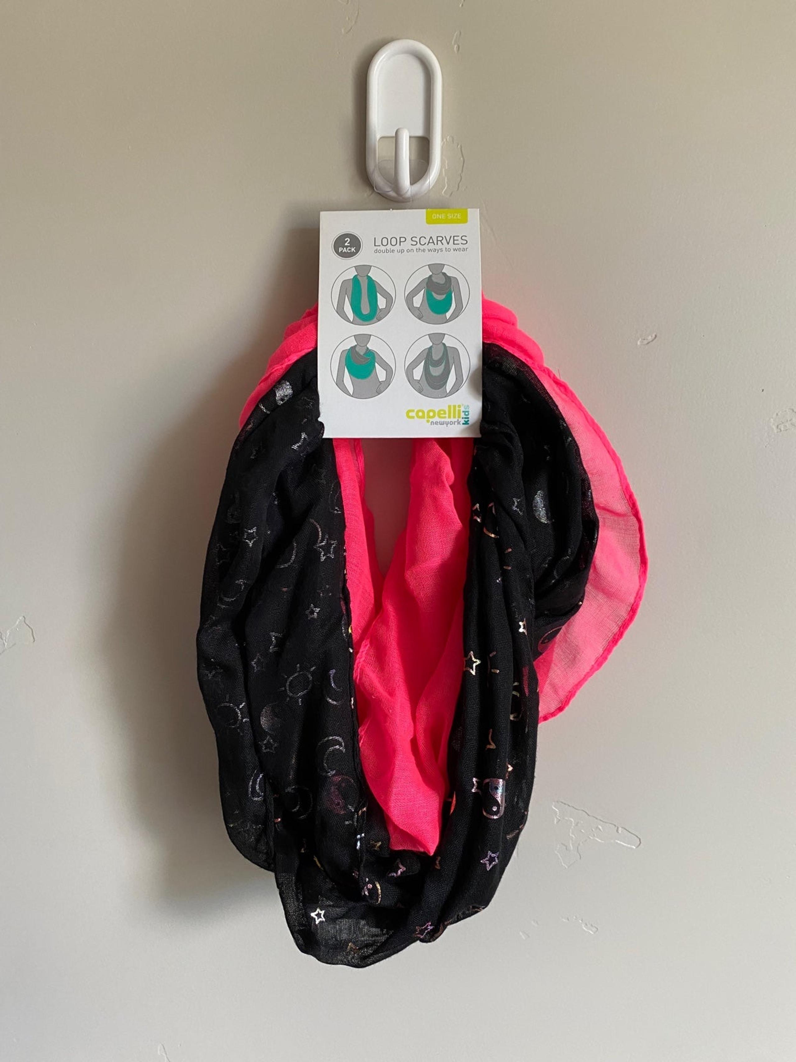 Girls 2 pack loop scarves