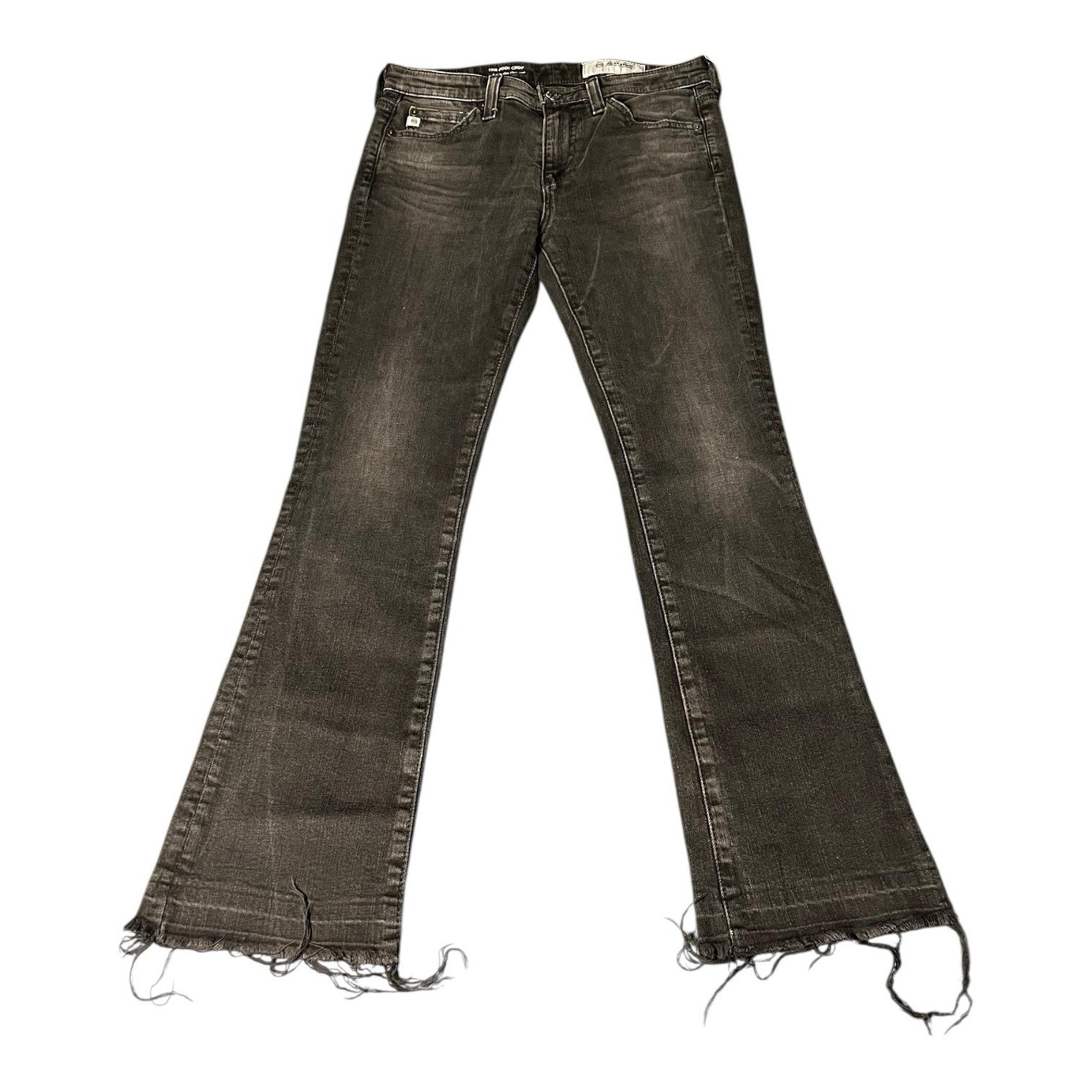 AG Adriano Goldschmied 24 The Jodi Crop High Rise Slim Flare Crop Jeans Raw Hem