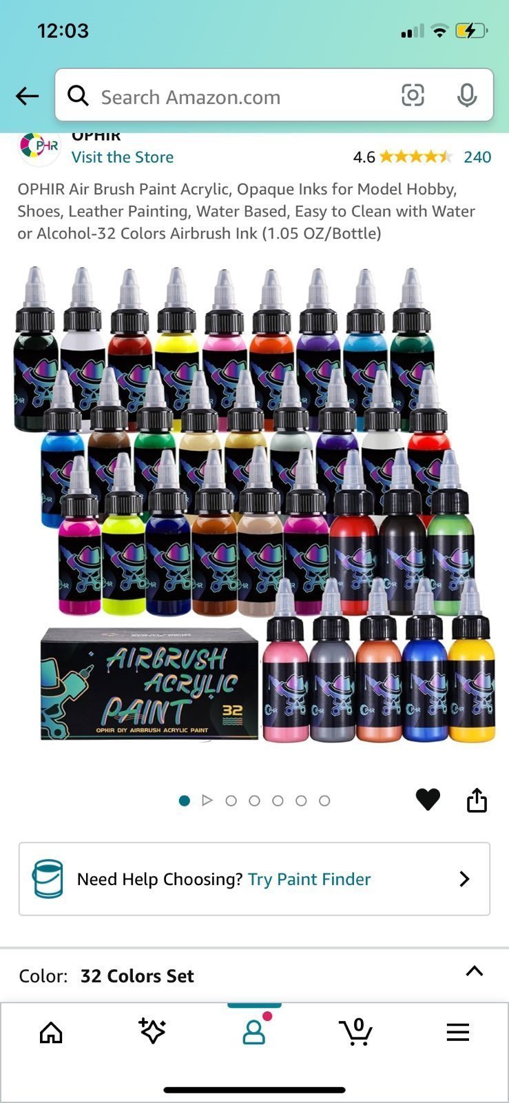 Airbrush Acrylic Paint Set 32 Colors AND 2 AIRBRUSH MACHINES