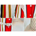 Vintage 80s Striped Dress Women's Extra Small 50s Style Red Striped Shirtdress