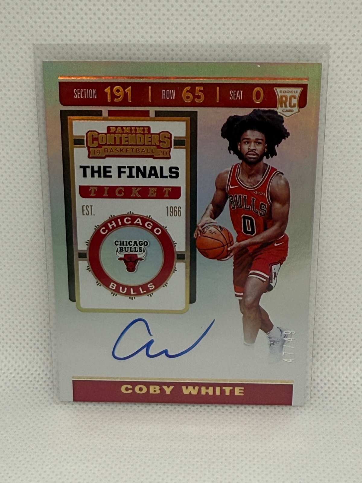 2019 CONTENDERS BALL AT WAIST-AUTO-THE FINALS Ticket #140 COBY WHITE #’d /49