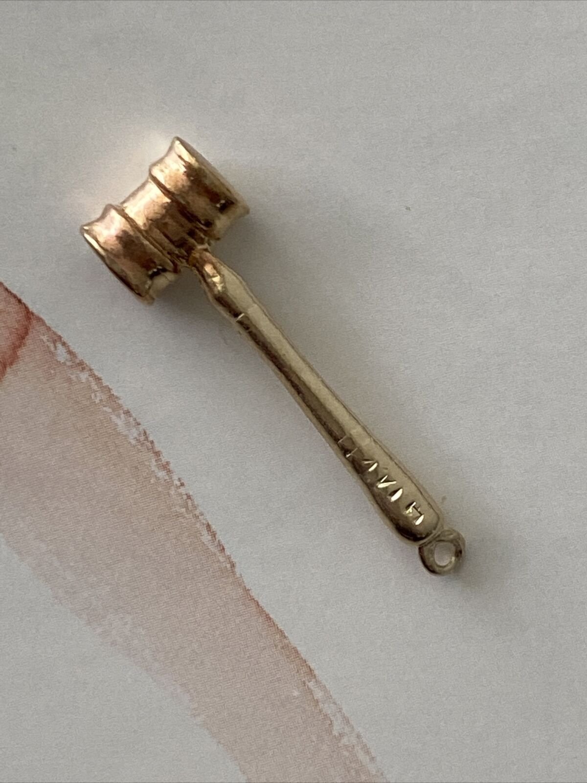 Vintage 14K Yellow Gold Judge’s Gavel Charm