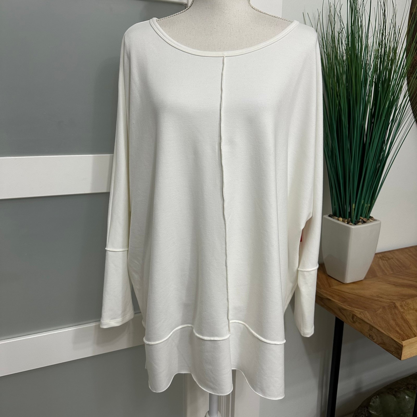 SPANX Perfect Length Dolman Sweatshirt Powder SZ 2X Style 50171R Athleisure NWT