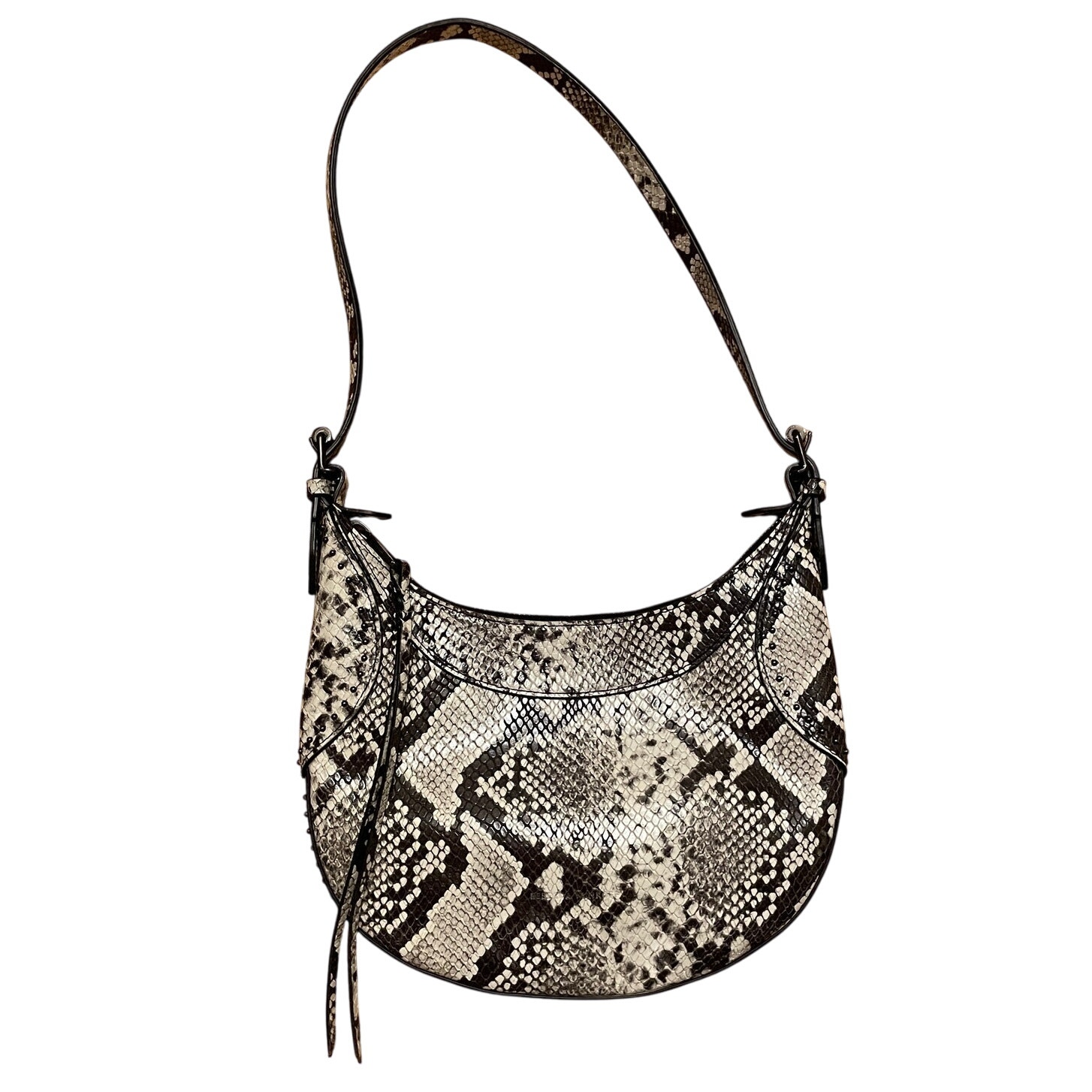 Rebecca Minkoff Pippa Studded Small Hobo Bag | Leather, Snake Gunmetal New NWOT