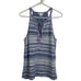 Sundance Blue Knit Tank with Tie Neck 86% Cotton 14% Polyester Size M