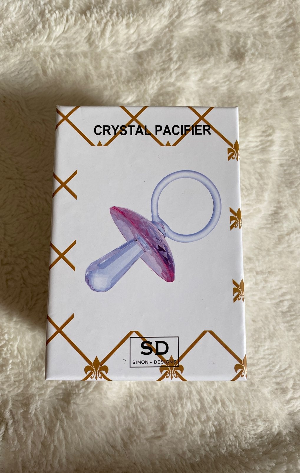 Beautiful Glass Crystal Pink Pacifier