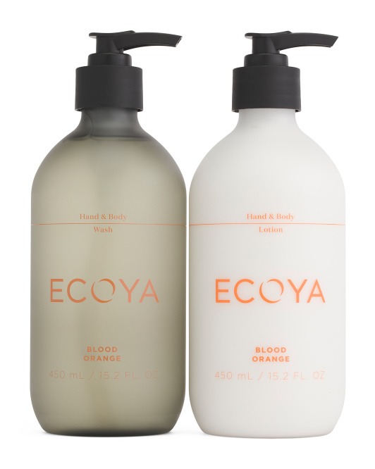 ECOYA BLOOD ORANGE Scented Duo Body Wash & Lotion Boxed Gift Set - NEW!