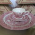 Red Willow Set 3 pc place settings Churchill Pink Willow China plates
