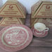 Red Willow Set 3 pc place settings Churchill Pink Willow China plates