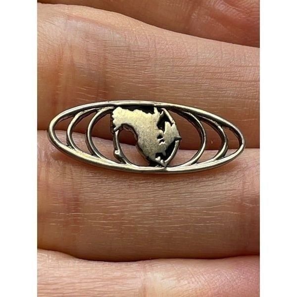 Vintage Signed Haltom Sterling Silver Pin Badge